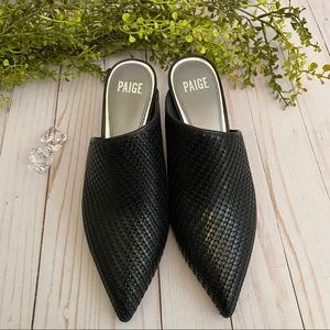 NWOT Paige Epic Asymmetrical Mule in Black - Sz 9